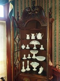 Open, to show the milk glass collection