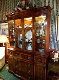 Lighted breakfront secretary by the Saginaw Furniture Shops, Saginaw, Michigan