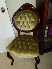 Victorian style tufted side chair