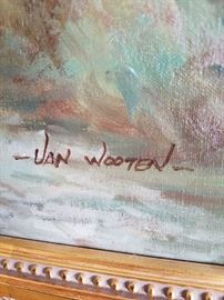 Signature (Van Wooten) on the oil on canvas in gilt frame