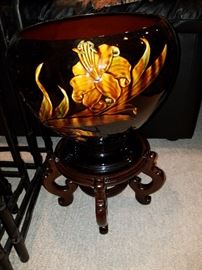 Jardiniere on oriental carved stand