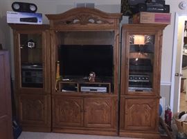 3pc Oak Entertainment Center
