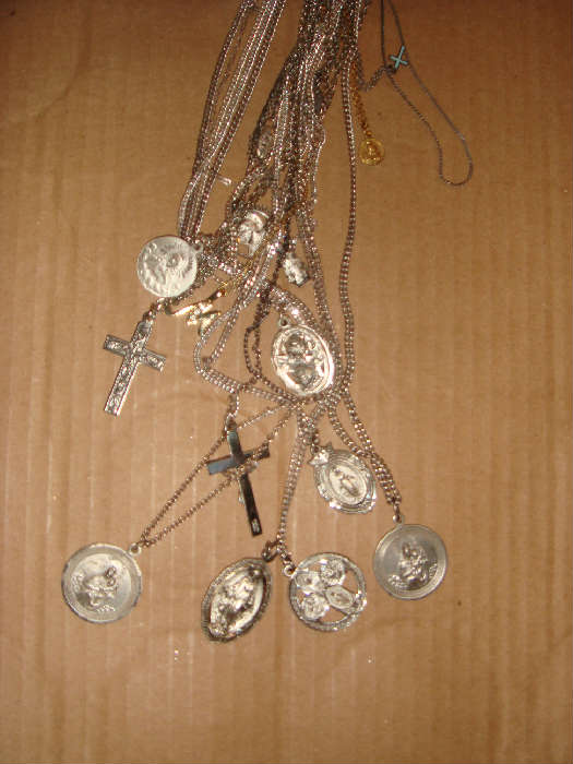 Catholic sterling silver pendants medallions