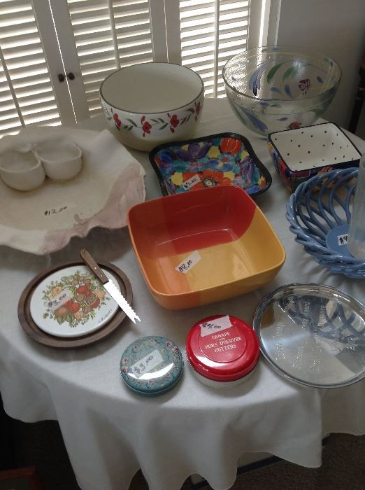 Assorted serving trays and dishes