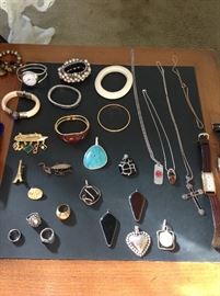 Jewelry, some sterling