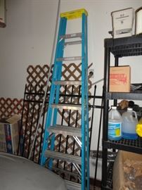 CEDAR LATTICE AND LADDER AND SHELVING  
