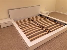 Bo Concept European King Size bed with matching night stands