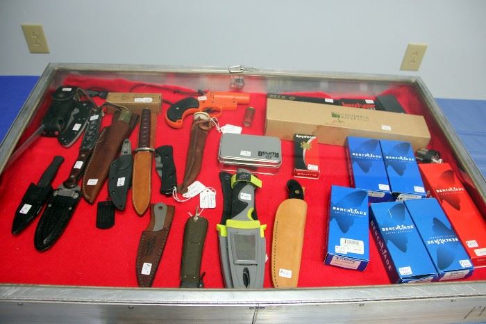 Nicest Selection of Knives We Have Ever Sold!  50+! Several Custom Made Knives, Other Manufacturers Include Benchmade, Spyderco, Kershaw, CRKT, Custom Builders, S&W, Duluth, Rapala & MORE!