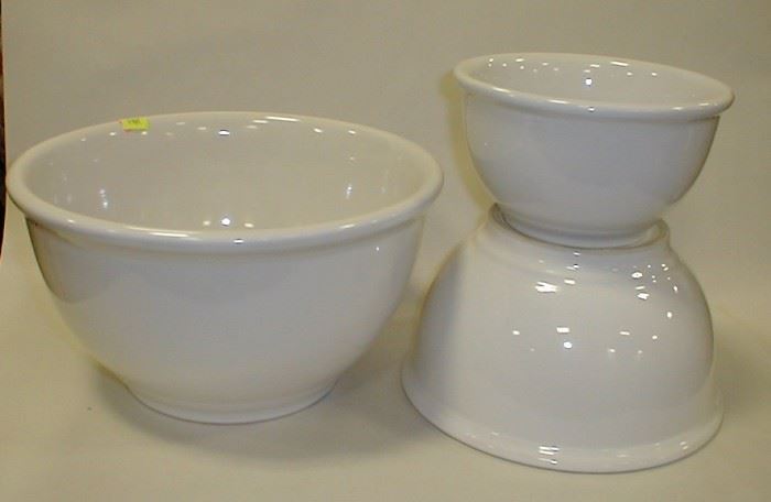 set of three stoneware bowls