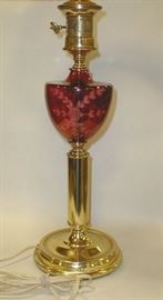 cranberry glass table lamp