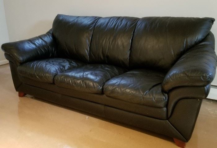 Leather Couch Black