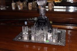 German silver decanter and drinks set