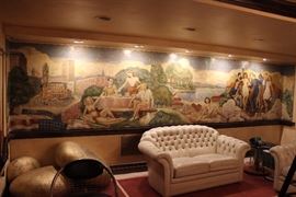 Wall mural signed Marchione, circa 1940's
