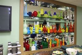 Large Danish Holmegaard cased glass collection