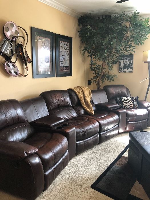  Home Theater  Leather Sofa