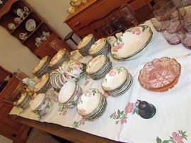 Complete Set of Franciscan Ware "Desert Rose" Dinnerware with Accessories