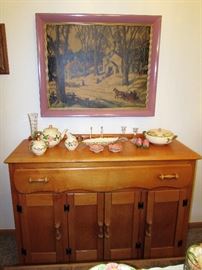 Antique Buffet, Corner China Cabinet and Side Board by Virginia House