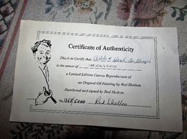 Signed and Numbered Red Skelton "Freddie's Shack" by Red Skelton Canvas Reproduction