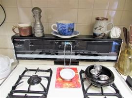 Small Kitchen Appliances, Retro "Club" Pots and Pans, Assorted Dinnerware, Glassware, Corningware and Flatware