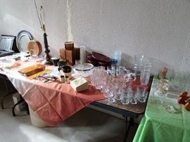 Small Kitchen Appliances, Retro "Club" Pots and Pans, Assorted Dinnerware, Glassware, Corningware and Flatware