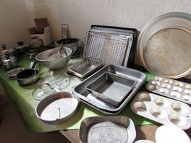 Small Kitchen Appliances, Retro "Club" Pots and Pans, Assorted Dinnerware, Glassware, Corningware and Flatware