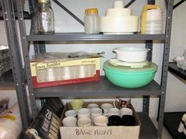 Small Kitchen Appliances, Retro "Club" Pots and Pans, Assorted Dinnerware, Glassware, Corningware and Flatware