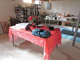 Small Kitchen Appliances, Retro "Club" Pots and Pans, Assorted Dinnerware, Glassware, Corningware and Flatware