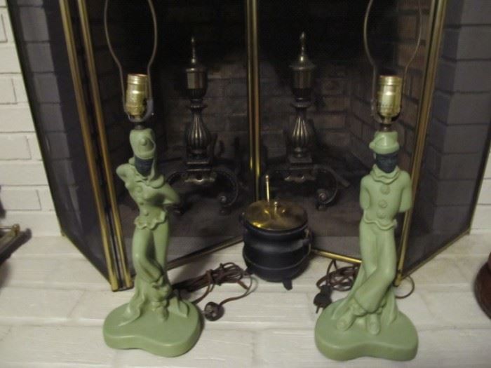 1950's  dancing couple lamps