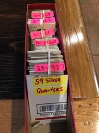 59 Silver Washington Quarters.  Sold times 59 