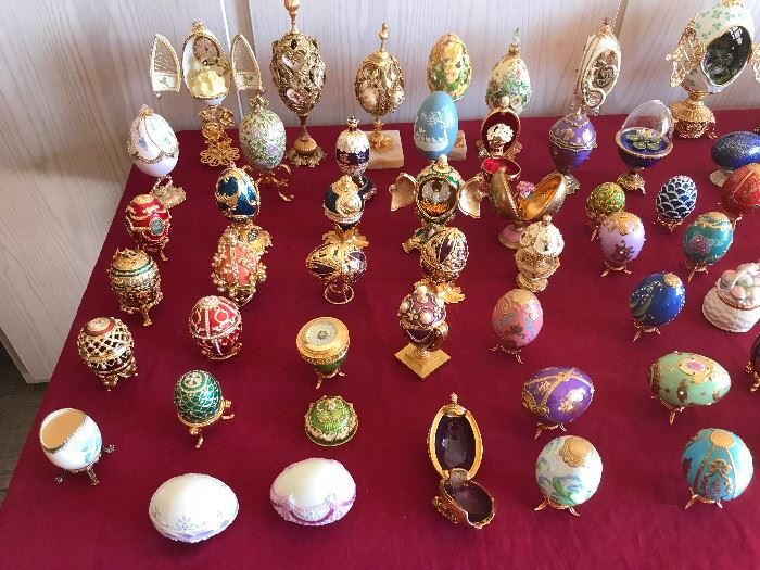 Faberge Egg collection with other Egg Collection. Have catalog showing each egg with description and retail price