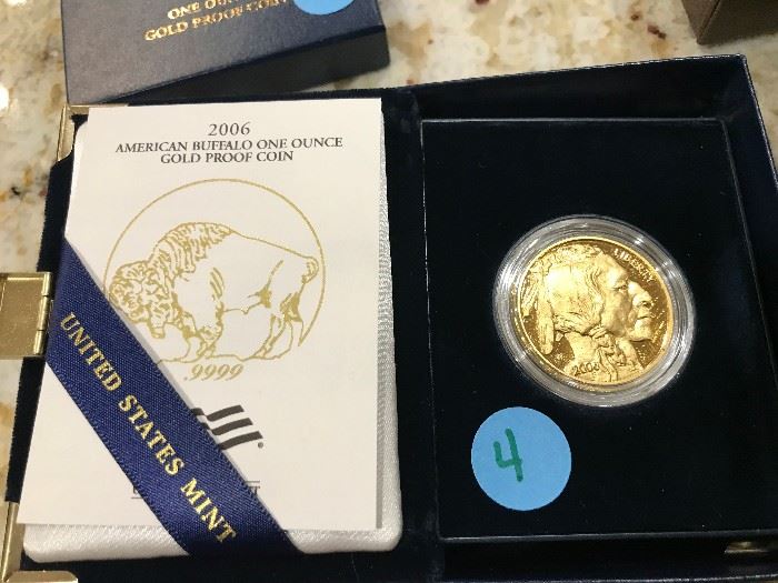 #4.  American Buffalo Gold one oz gold  Proof