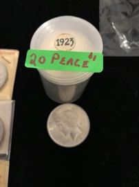 Roll of 20 uncirculated  1923 Peace Dollars