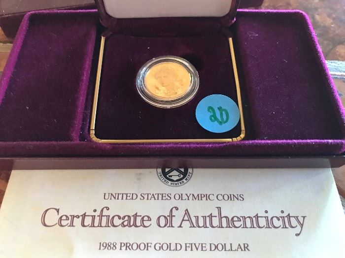 #20 1988 $5 dollar Olympic Gold Proof