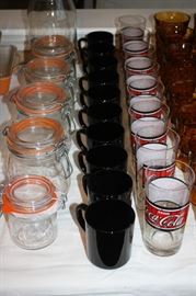 Cannisters and coca cola glasses