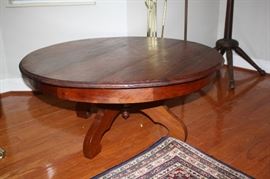 Walnut hand carved coffee table