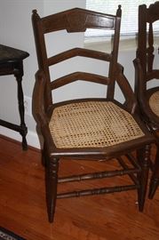 Beautiful walnut chair with cane bottom