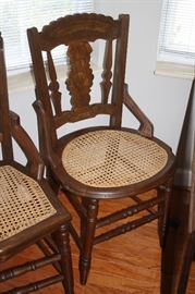 Beautiful walnut chair with cane bottom