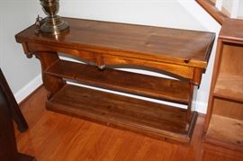 Nice entry way /sofa table with shelving