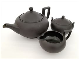 Wedgwood Black Basalt Tea Set  http://www.ctonlineauctions.com/detail.asp?id=691068