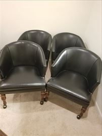  (4) Leather Club Chairs on Casters  http://www.ctonlineauctions.com/detail.asp?id=691153