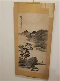  Asian Watercolor Framed Scroll On Paper  http://www.ctonlineauctions.com/detail.asp?id=691177