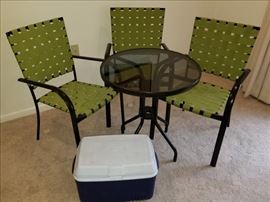  Rio Creations Bistro Patio Set w/ Small Cooler  http://www.ctonlineauctions.com/detail.asp?id=691182