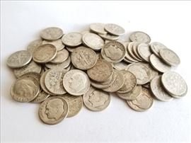  Seventy-Two Roosevelt Silver Dimes  http://www.ctonlineauctions.com/detail.asp?id=691412
