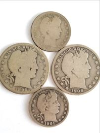  Silver Barber Quarters and Half Dollars  http://www.ctonlineauctions.com/detail.asp?id=691413