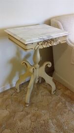 Another matching marble top lamp table