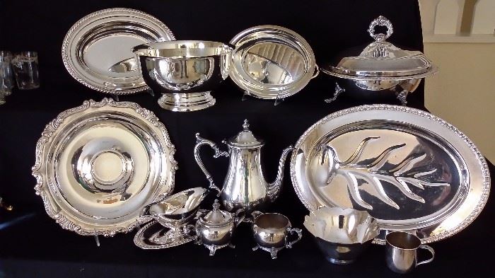 Silver plate serving pieces