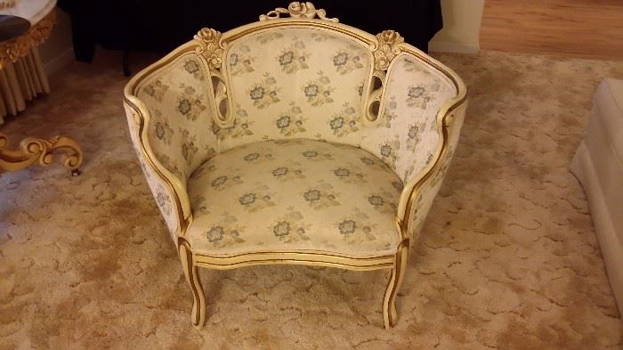 Hand carved French formal chair