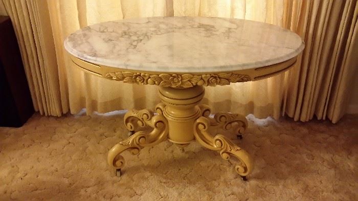 Hand carved marble top table