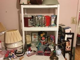 Sewing items, VHS movies, lampshades...