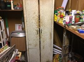 Storage & shop items, chairs, old license plates 